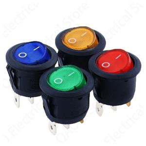 1PCS 12v led 스위치 20A 12V 전등 전원 자동차 버튼 조명 ON/OFF 3pin 라운드 로커