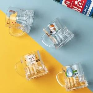 귀여운 캐릭터 미니 맥주 소주잔 4p 세트