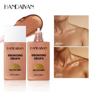 방수 태닝 로션 오래 지속되는 얼굴  다리 메이크업 균일한 톤 바디 파운데이션 쉬머 골드 브론즈 컨투어