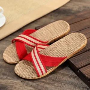 통기성 좋은 왕골 슬리퍼 라탄 린넨 마 실내화 2종