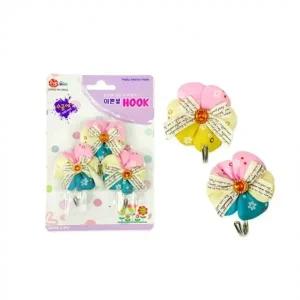 솔티행거 5호(큐빅삼색꽃 3P) 벽후크 걸이 옷걸이 소품걸이 후크 접착식후크