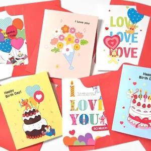 생일 편지 반짝 입체 팝업 카드 봉투 생일 편지 팝업