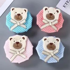 클린프로젝트 정전기방지 귀여운 곰돌이 원형 손잡이커버 방문커버 방문손잡이 문고리커버 문콕방지