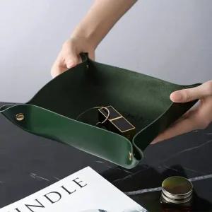 화장대 데스크 서랍 수납 정리함 가죽 트레이 대 그린 멀티정리함 악세사리정리함