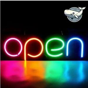 네온 입간판 USB 전광판 카페 영업중 안내