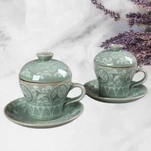 찻잔 다기세트 2인구성 다도용품 도자기 전통다기 청자