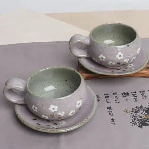 티컵 생강차 선물 라떼잔 커플 커피 대추찻잔 2P 찻잔