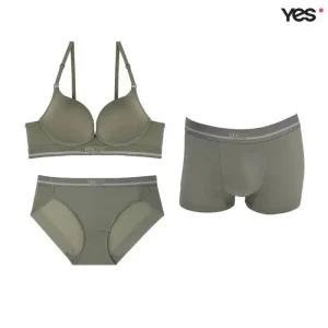 예스 YES 올데이 카키 노와이어 커플속옷 세트 YSWBB171YSWPB171YSMDB171 476709