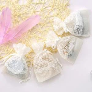 레이스 망사 파우치 복 주머니