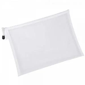 A4사이즈 메쉬 망사 메이크업파우치 화이트색상