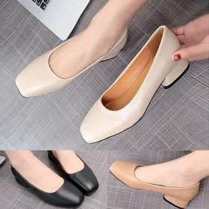 로우힐 사각코 여자 구두 편한 힐 3.5cm 여자구두 펌프스 구두 여성구두 짝꿍닷컴