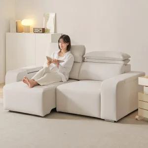 제로라인 이지클린 코모도 패브릭 전동 3인 소파 일체형 모션 슬라이딩 리클라이너 3인용 쇼파 베드