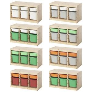 TROFAST 트로파스트 수납장+바구니6개 프레임 우드 93x44x53cm/서랍장/정리함/보