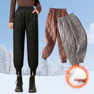 여성 기모 밴딩 조거 팬츠 방한 겨울 패딩 바지 누빔 기모바지 골덴바지 기모조거팬츠 패딩바지 겨울바지