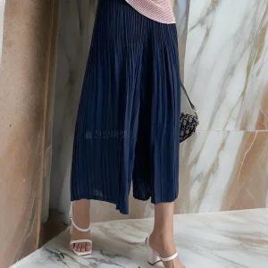 [하프클럽/]여자 와이드팬츠 아코디언 와이드핏 칠부 팬츠