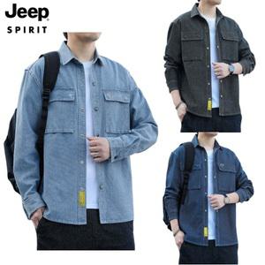 JEEP 지프 봄 청남방 데님 셔츠 긴팔 빅사이즈 남자 코트