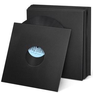 Facmogu 10PCS 12인치 비닐 레코드 크래프트 종이 재킷, 매트 블랙 350gsm 두께의 골판지 커버, 33RPM을 위한 보호용 외부 슬리브, LP 앨범용 보관용 케이스
