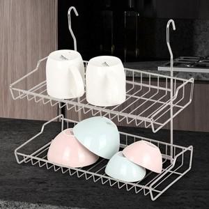 걸이형 2단랙 신형) 주방컵선반 싱크대 정리대 거치대 다용도선반 행주걸이