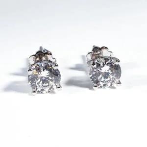 [샤밍주얼리]1캐럿 랩 다이아 귀걸이 플래티늄 IGI GIA 레블 4프롱 데일리 웨딩 예물 결혼 선물