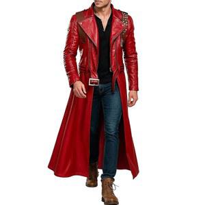 후드 블랙 롱 가죽 트렌치코트 - 남성용 리얼 램스킨 겨울