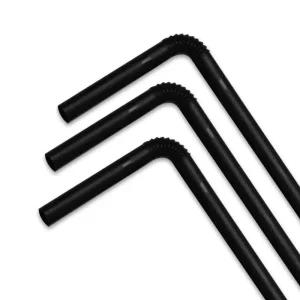 7x250mm 블랙 롱 자바라 빨대 카페 일회용 테이크아웃 주름형 스트로우 1박스 8000개