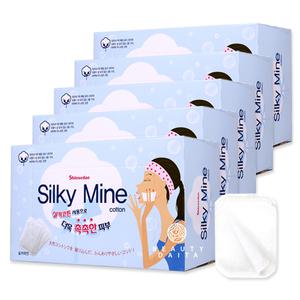 신세대 실키마인 화장솜 400매 / 총5박스 / 천연코튼 silky mine
