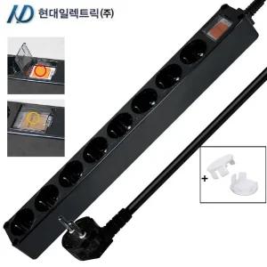 현대일렉트릭 블랙 멀티탭 인테리어 소품 콘센트 과부하차단 8구 10구 누전차단 10구