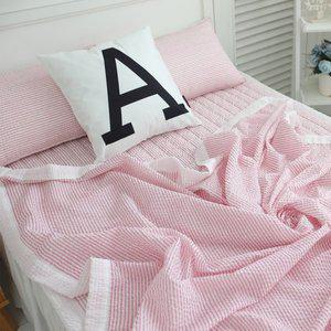 [바숨] 심플라인 여름홑이불+침대패드+베개커버 침구풀세트 슈퍼싱글 S/SS