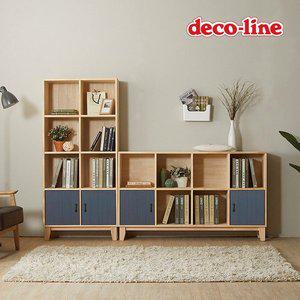 [데코라인]코넬 레스트 8칸 도어 원목 책장 B형 DDR016C