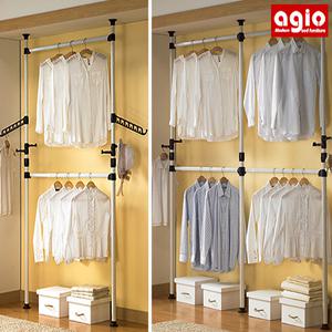 튼튼한 2단,4단 45mm 기둥 행거 높낮이 고정식 옷걸이