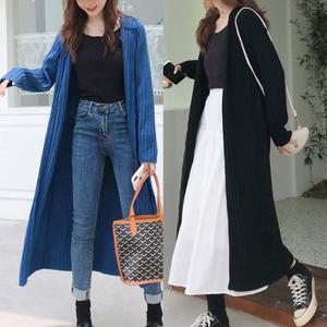 여성 울니트 골지 롱 집업 후드 가디건 원피스 신상 봄 가을 겨울