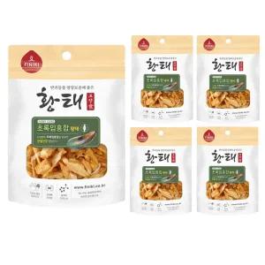 피니키 초록입홍합 황태 34g, 5개 강아지간식