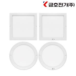 번개표 10인치 LED 엣지 원형/사각 직부등 센서등 20W 아파트 현관문