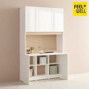 [필웰]E0자재 RT2055 레트라 공간활용 전면책상세트 1200(수납형) DVX