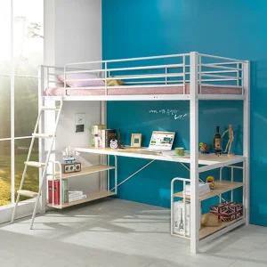 에보니아 토리노 철재 벙커 침대 프레임 풀세트 (침대+책상+책장2) 싱글 슈퍼싱글