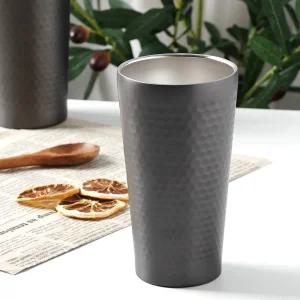 벌집 이중 스텐컵 350ml 블랙 맥주잔 보냉보온컵 물컵