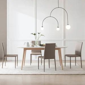 리바트 아르떼 레도바 6인 라운드 세라믹 식탁세트 토핑의자4