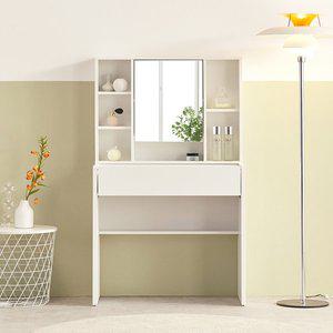 [케어퍼니처]델라 미니 학생 거울 수납 서랍형 화이트 화장대 800