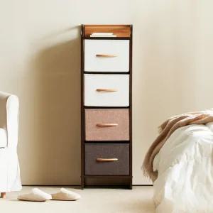 포미즈 패브릭 4단 사이드 틈새 서랍장 수납장