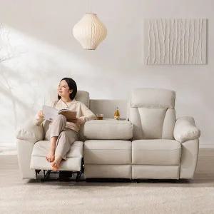 [삼익가구][NEW컬러출시]블룸 USB 3인용 전동 리클라이너 가죽소파(양방향)