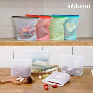 완벽밀폐 실리콘 지퍼백 1000ml x 4개  4color