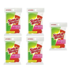 3M 스카치브라이트 항균 삼중양면 고운 수세미 5P 1세트