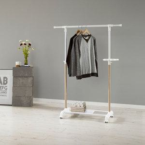 왕자 네오스페이스 오크콤비 1단 이동식 행거 우드화이트 770