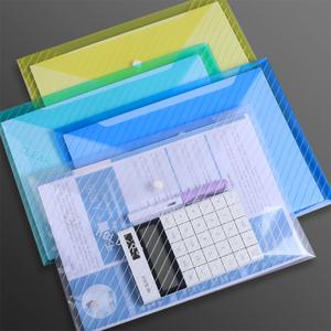 Pyunri A4 똑딱 단추 투명 줄무늬 서류 봉투 클리어 파일