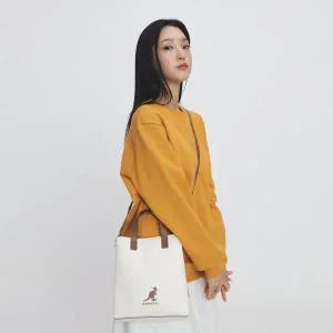 [캉골](센텀시티점)듀오 캔버스 미니 쇼퍼백 3877 아이보리