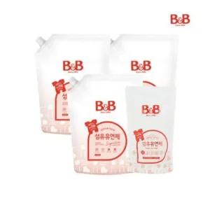 [증정] 비앤비 유아 섬유유연제 쟈스민향 1500ml 리필형 3입+800ml 증정