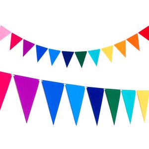 펠트삼각파티가랜드(12색레인보우) 생일 백일 기념일