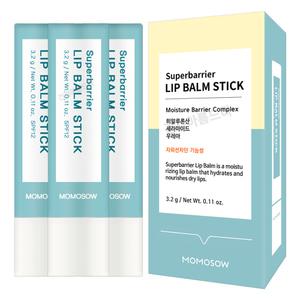 자외선차단 모모쏘우 슈퍼배리어 립밤 스틱 3개 (식물성오일 보습 각질 립 케어)