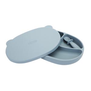 에디슨 스스로 흡착식판&스푼&뚜껑, 블루, 1개