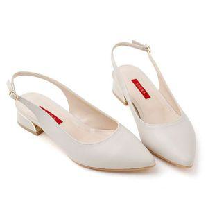 [갤러리아] SAERA 세라 여성 소가죽 포인티드 토 슬링백 샌들 S20G401 크림 3CM